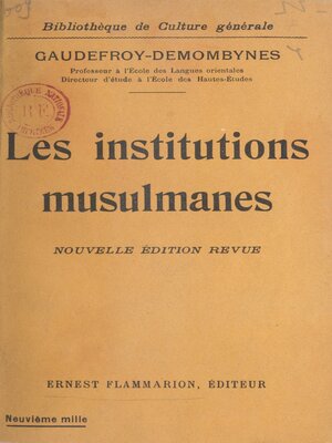 cover image of Les institutions musulmanes